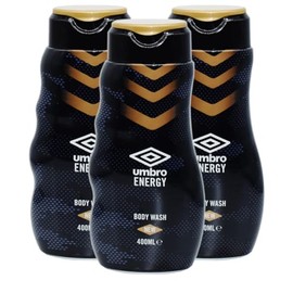 3x Umbro Energy Body Wash - 400ml - (With A Free Fridge Magnet)