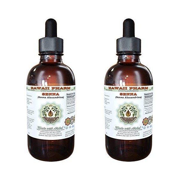 Senna Alcohol-Free Liquid Extract, Senna (Senna Alexandrina) Pods Glycerite Herbal Supplement 2x4 oz