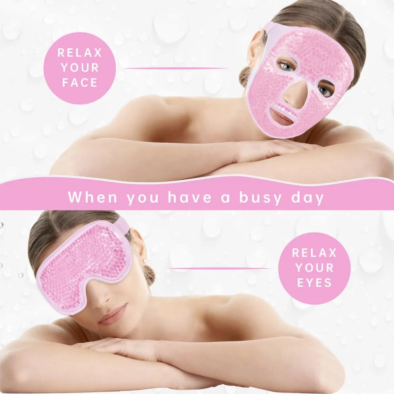 Mascara Hielo Antifaz Gel Ojos Facial Dormir Cara