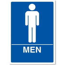 ADA Compliant Signs - Men Restroom Sign 7" X 10"