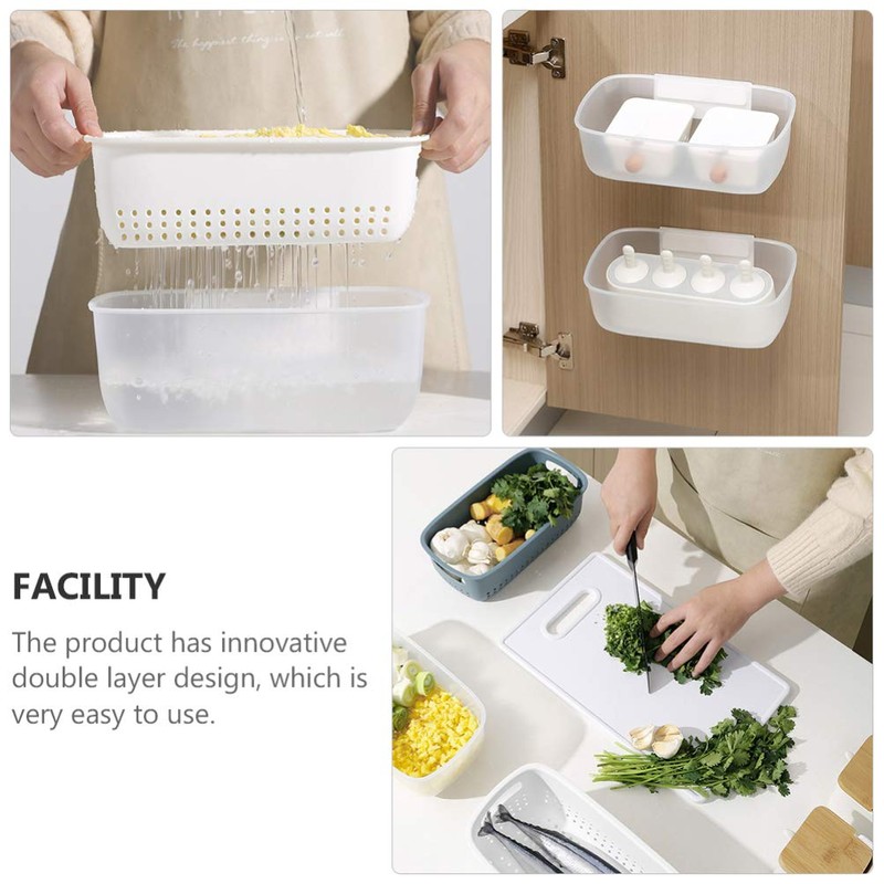 UPKOCH Rinsing Bowl 2-in-1 Multi-Function Kitchen Colander Filter Bowl Set