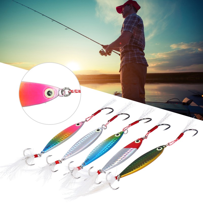 Long Shot Iron Plate Artificial Spoon Metal Lure Bait Set