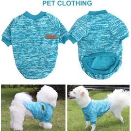 HuaLiSiJi Chihuahua Dog Jumper for Small Dogs, Elasticity, Softness, Comfort and Warmth, Easy to Put on and Off (2 Pieces, Pink + Blue, M)