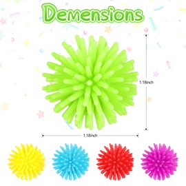 25 Pack Spiky Stress Ball Mini Porcupine Balls Toy Soft Fidget Sensory Balls Toy Fun Multi Color Mini Balls Spiky Hedge Balls for Teens and Adults Birthday Party Favors, 1.18 Inches
