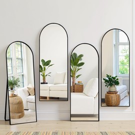 NicBex Arched Full Length Mirror 57"x20"(Each)-4 PCS, Home Gym Mirror, Wall Mirror Full Length for Fitness, Yoga, Dance Studio, Free Standing, Hanging or Leaning Against Wall, Black