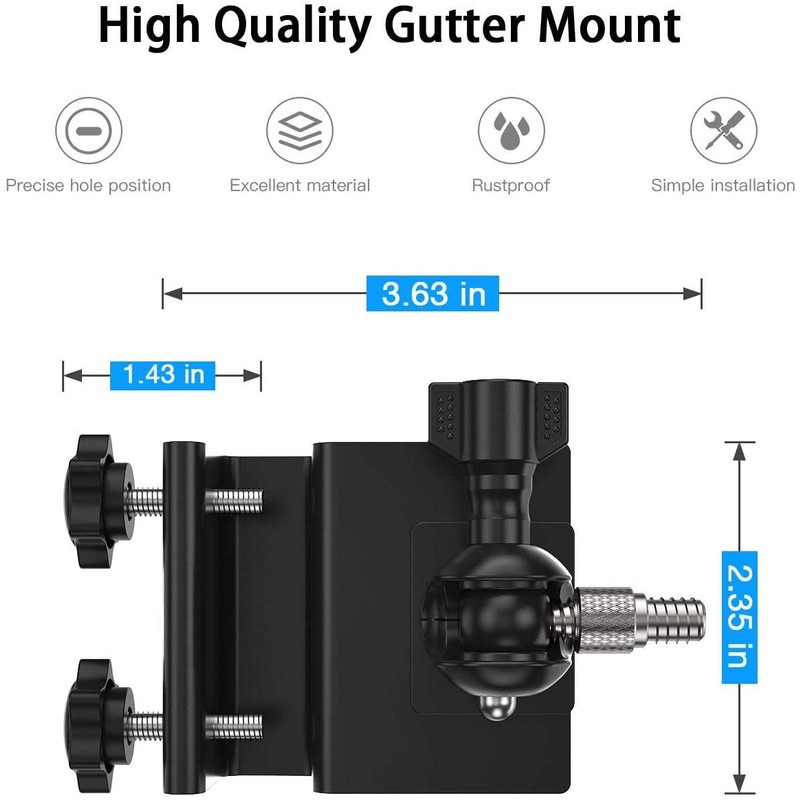 HOLACA Gutter Mount Compatible with Arlo Pro Solar Panel Versions,