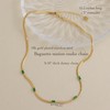 Frigotine 3PCS Gold Emerald Pendent Choker Layered Necklace for Woman,
