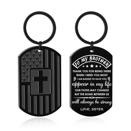 Keychains Gifts for Men Dad Son Brother Boyfriend Husband Grandpa Grandson,Mens Keychain Gifts (*To My Brother (from Sister), Black)