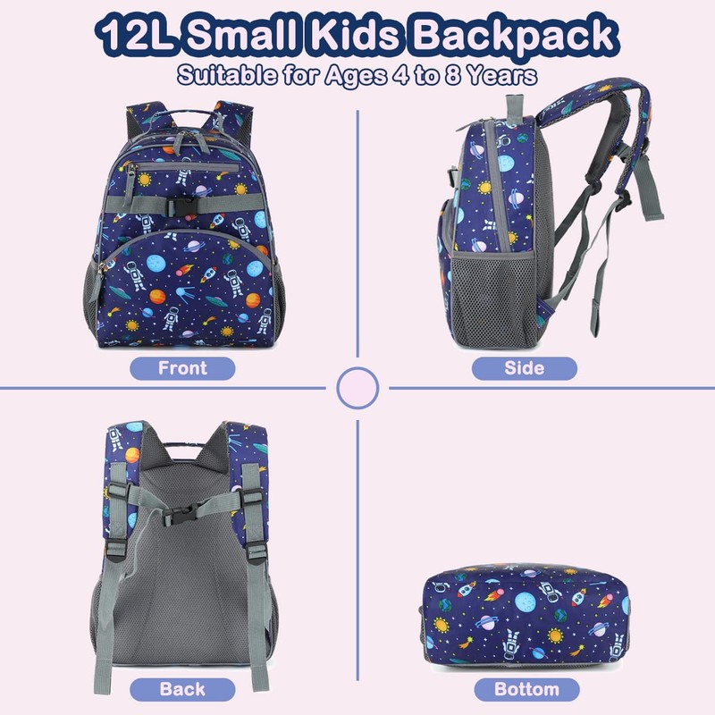 FlowFly Kids Backpack for Toddler Boys Girls, Simple Lightweight Bookbag