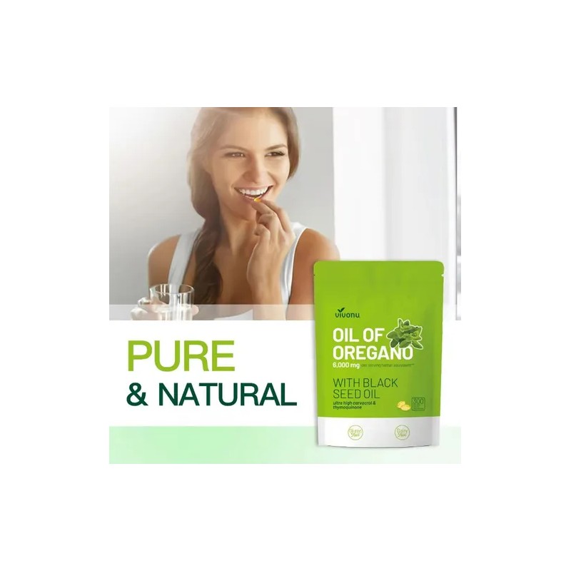 Aceite De Orégano 300cápsulas Con Aceite De Semilla Negra