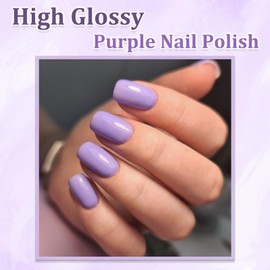 12ML Purple Nail Polish - Airdry Lavender Nail Polish - High Glossy Lilac Nail Polish - Purple Quick Dry Nail Polish - Long Lasting Light Purple Nail Polish Manicure DIY Nail Art