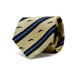 [COLORATA] Carolata Dolphin Pattern Necktie (100% Silk / Jacquard Woven), Animal Pattern, Dolphin (57.1 x 3.3 inches (145 x 8.5 cm), Gift Present, beige