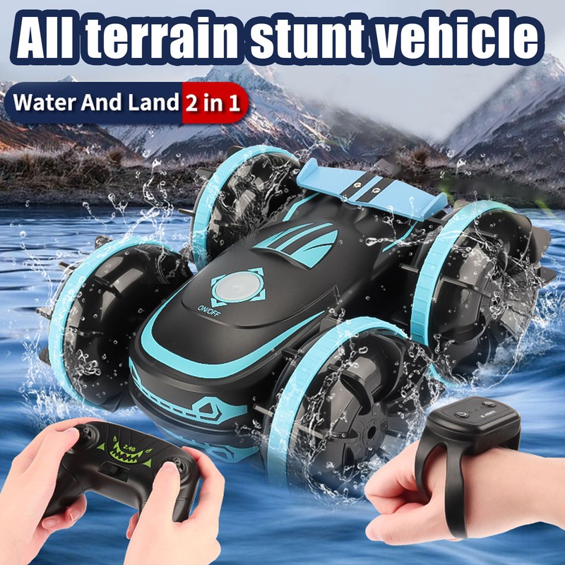Amphibious RC Stunt Car Waterproof Gesture Sensor 4 Wheel Drive