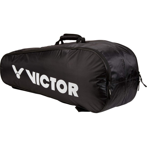 Victor 9150 Badminton/Squash Doublethermobag (Black), Size for 6 Rackets, 2 compartments + Lightweight
