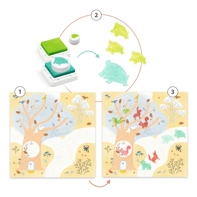 Djeco DJ09953 Stamp 3-6 - To Visit | Creative Set