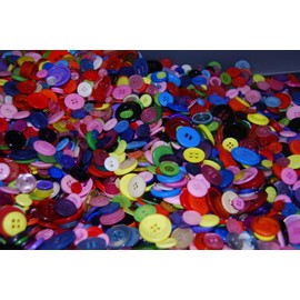 Pack of 50g - Mixed Sizes and Colours of Various Plain Round Buttons for Sewing and Crafting