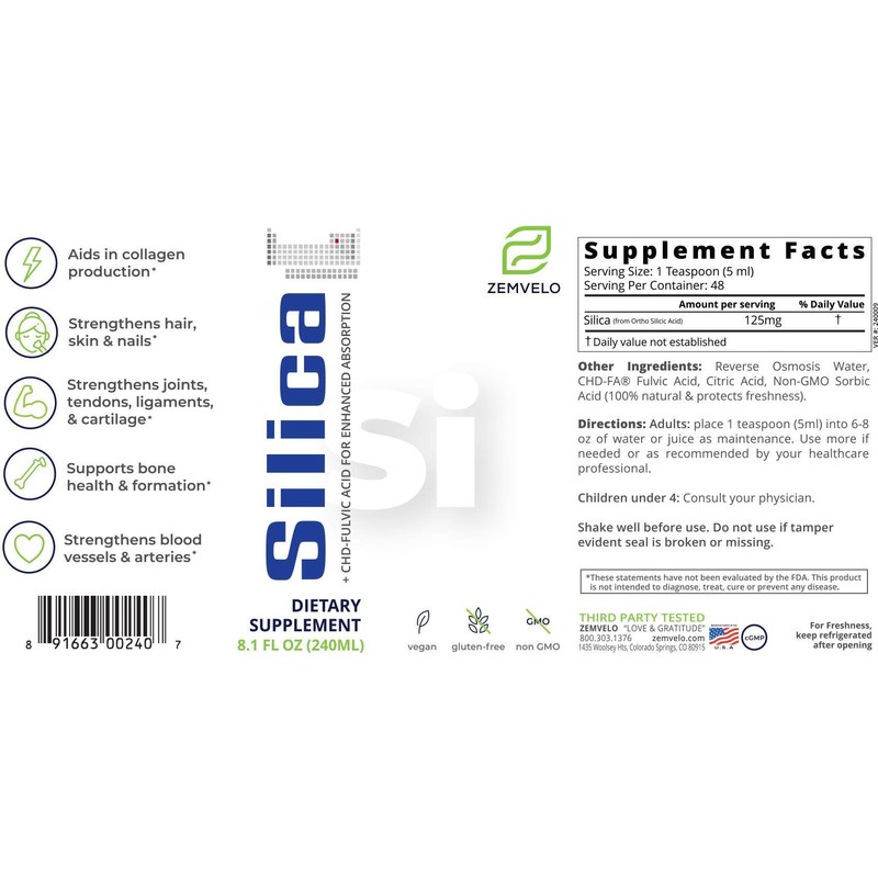 Liquid Ionic Silica - Hair, Skin & Nails Nutrition |