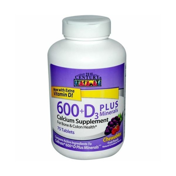 Calcium 600 + Vitamin D3 with Minerals Chew 75 Chewable