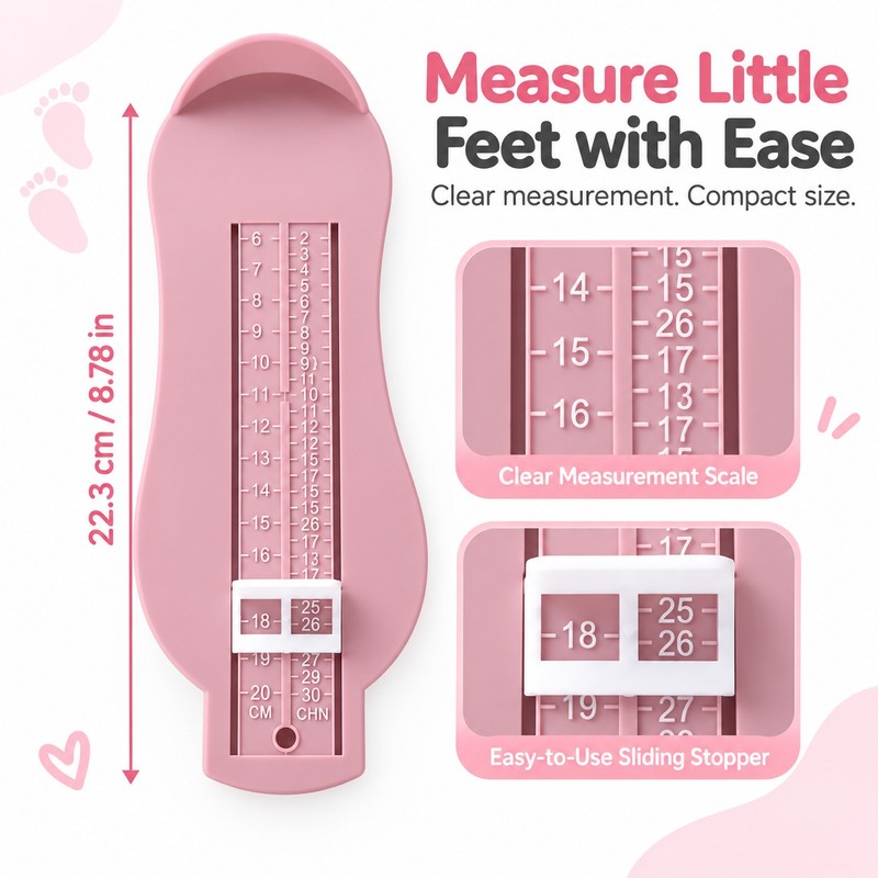 Kids Foot Measuring Ruler for Shoe Sizing – Plastic Foot