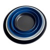 Plant Saucer Blue Ceramic Deep Pot Tray - 2 Pack