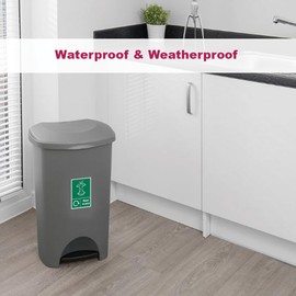 Pack of 2 Food Waste Only Sticker Waterproof (100 x 150 mm) Recycling Stickers for Home Office Outdoor Indoor
