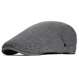 SAKTHIVEL Men's Cotton Peaked Cap Beret Flat Cap Beret Gatsby Newsboy Cap, A2 # Dark Grey