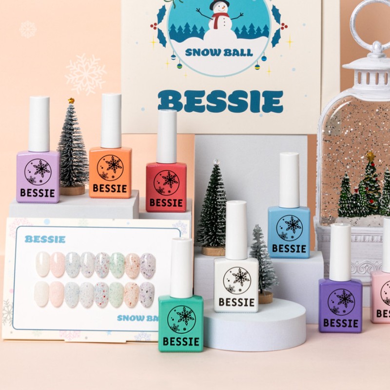 Bessie Besi Gel Snowball Glitter Nail 8 Piece Set /