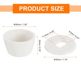 sourcing map 8Pcs Toilet Bolt Caps, 20mm/0.79" Plastic Push-On Toilet Seat Floor Bolts Caps, Universal Floor Bolts Caps with Washers, White