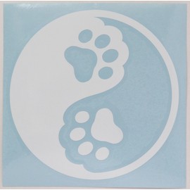 Cutting Sticker, Tao Mark of Paw, Cute Dog Cat Limbs Tao Mark, Car Sticker, Decal, Dress Up or Hide Scratches on Cars, Motorcycles, Etc., Diameter 4.7 inches (12 cm) (White)