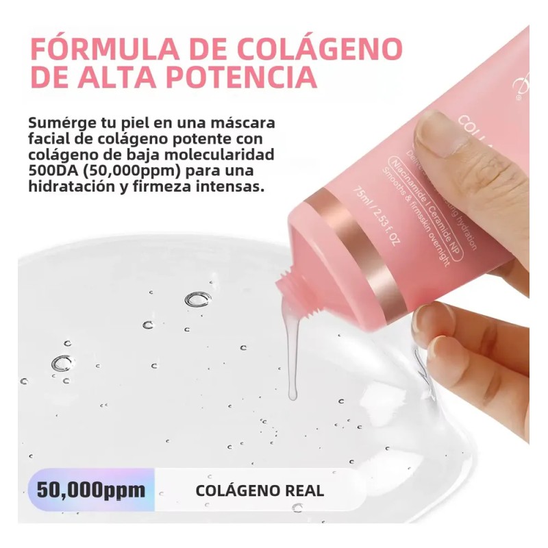 Mascarilla Nocturna Facial Hidratante + Colágeno + 75ml