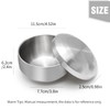Aynaxcol Stainless Steel Rice Bowl with Lid, Set of 2,