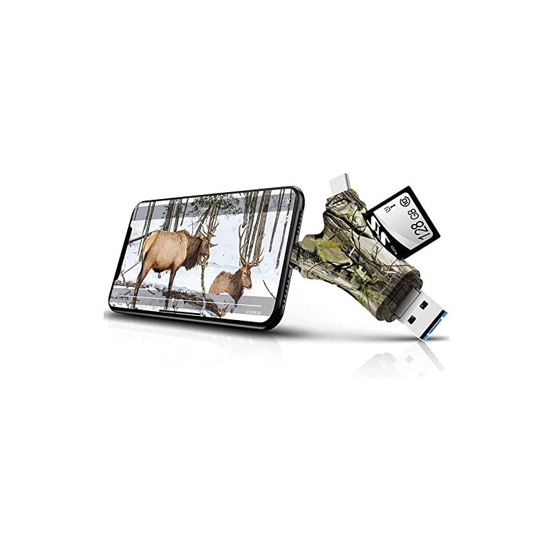 HuntEmUp Trail Camera Viewer SD Card Reader,4 in 1 SD