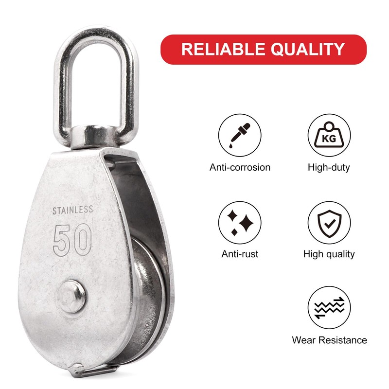 AOKOLL M50 Single Pulley Snatch Block Lifting Crane Heavy Duty