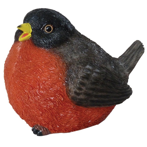 Fat Robin by Michael Carr Designs - Outdoor Bird Figurine for gardens, patios and lawns (80069) , Red
