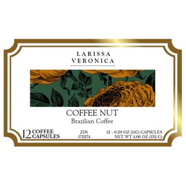 Coffee Nut Brazilian Coffee (Single Serve K-Cup Pods) (Gourmet, Naturally Flavored, Whole Coffee Beans) (12 pods, ZIN: 572274) - 2 Pack