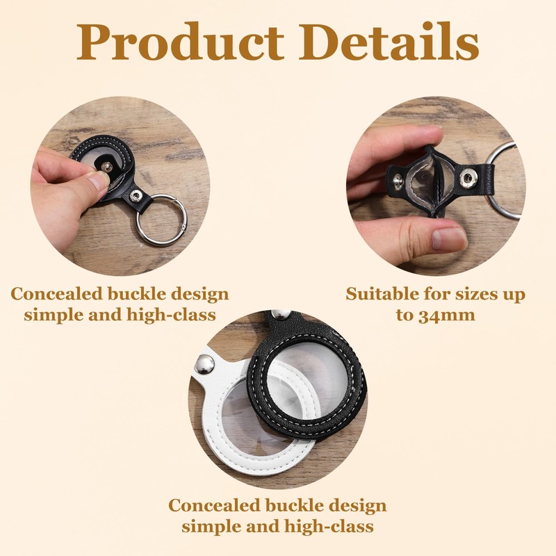guduling 2 Pcs Coin Holder Keychains,Quarter Holder Keychain,Leather Quarter Keychain,Waterproof