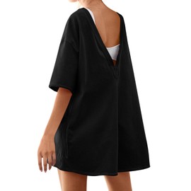 Yousify Rompers for Women Jumpers Summer Romper Black Short Sleeve Jumpsuit Womens Vacation Outfits L