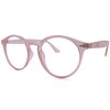 Boise Large Round Blue Light Blocking Glasses (Clear Rose)