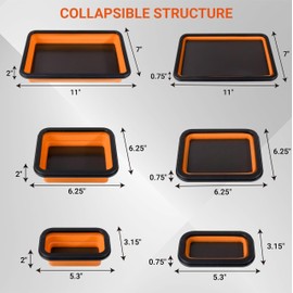 Cenforge Collapsible Magnetic Parts Tray Set, Magnetic Tray for Mechanic's, 3 Different Size Tool Trays for Small Metal Parts, Cool Mechanic Tools, Cool Gifts for Mechanic (Yellow)
