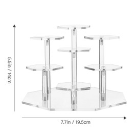 TOPPERFUN Estante de Exhibición Portátil Multicapa, Soporte de Exhibición de Acrílico Transparente, 7 Cabinas para Exhibir Juguetes, Joyas, Coleccionables, Pasteles, Dulces, Postres, Muñecas