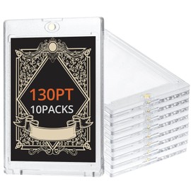 QWORK® 10 Stück Magnetic Sammelkartenhalter, 130PT Magnetkartenhalter, Acryl-kartenhüllen mit UV-Schutz, für Standardkarten, Sportkarten, Spielkarten