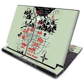 MightySkins Skin for Alienware M15 R2 (2019) - Twin Peaks Map | Protective, Durable, and Unique Vinyl Decal Wrap Cover | Easy to Apply, Remove, and Change Styles | Made in The USA