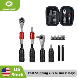 ENLEE One Set Mulit Functional Ratchet Wrench Tool Bike Repair Tool Kits Spanner