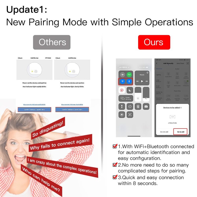 MOES WLAN Schalter,RF433 Smart Alexa Lichtschalter Modul,Kompatibel mit Smart Life