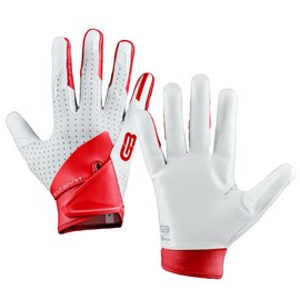 Grip Boost Stealth 5.0 Dual Color Football Gloves Mens - Adult Sizes (White/Red, XX-Large)