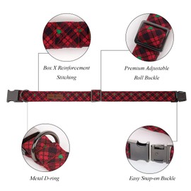 Lionet Paws Christmas Dog Collar with Felt Flower, Dog Flower Collar with Metal Buckle for Dogs and Cats, Adjustable Comfortable Dog Collar Girl Gift, XS, Neck 8-12 in