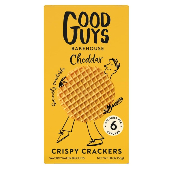 Good Guys Bakehouse Cheddar Crackers, Low Calorie Snacks, Tasty, Crispy,