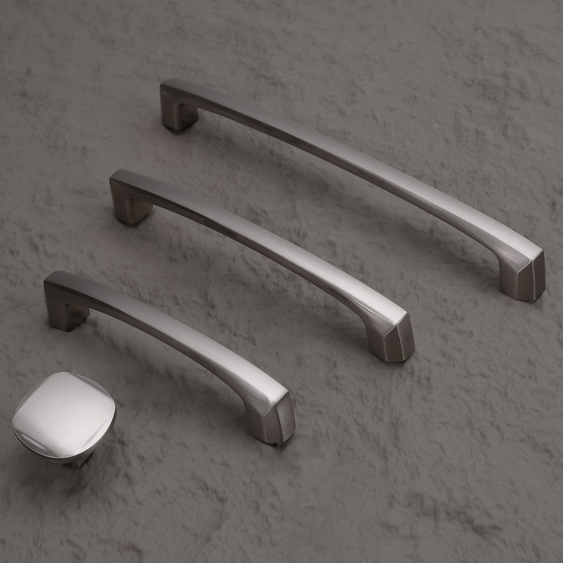BUKOBYHE 10 Pack Kitchen Cabinet Handles Brushed Satin Nickel Cabinet