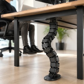 Under Desk Cable Management Spine, 31.5–59.1 in, Black White or Silver