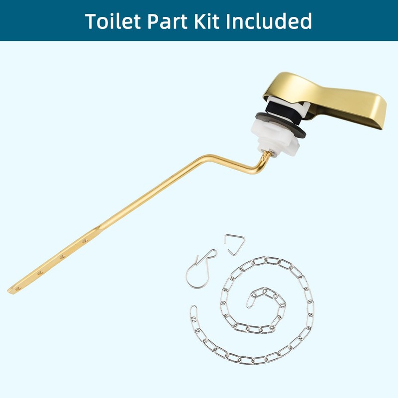 Hygie Rinse Toilet Tank Lever, Brushed Gold - Universal, Durable